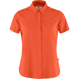 Fjällräven High Coast Lite Shirt SS W Women’s Shirts Orange, Red Main Front 49157